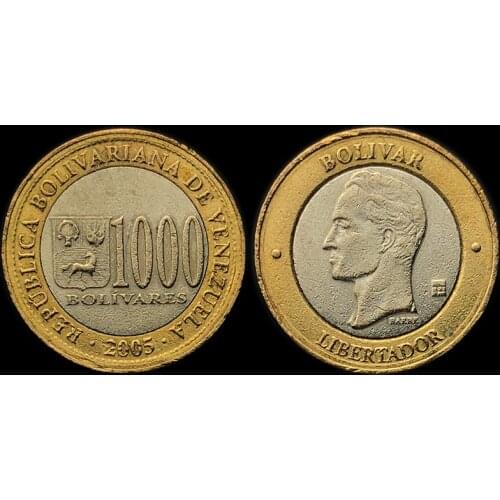Venezuela 1000 Bolivar Coin Two-tone Mosaic Coin 2005 Real Original Coins Collectibles Authentic Unc