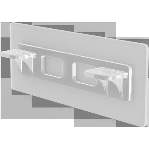 Storage Rack Plastic Closet Cabinet Shelf Wall Hanger Kitchen Multifunctional Traceless Adhesive Double Row Partition Support