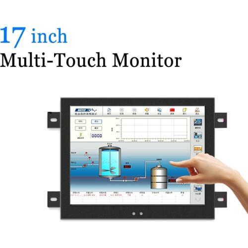 17 inch Multi Touchscreen USB Monitor Industrial Capacitive Touch Screen LCD Monitor with VGA HDMI BNC AV Output