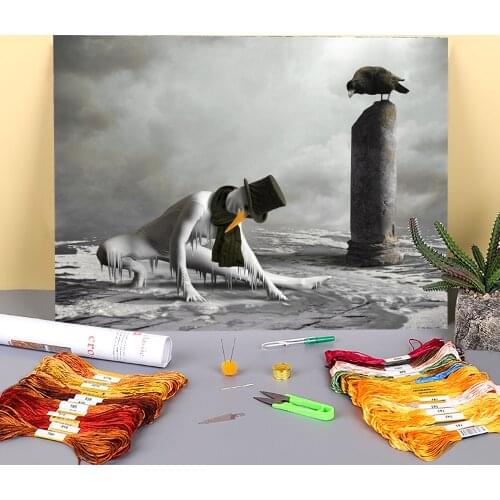 Woman Girl Printed 11CT Cross-Stitch Set DIY Embroidery DMC Threads Painting Handicraft Sewing Hobby Gift Magic