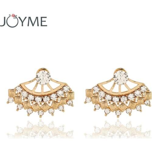 New Fashion Earing Crystal Gold Silver Plated Ear Jackets Jewelry High Quality Ear Earing Earrings For Women