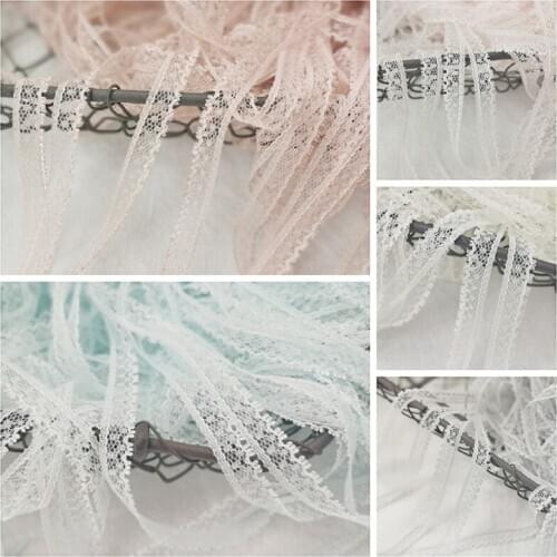 0.8cm high-quality supple eyelashes polka dot lace accessories diy baby clothes lace 15meter