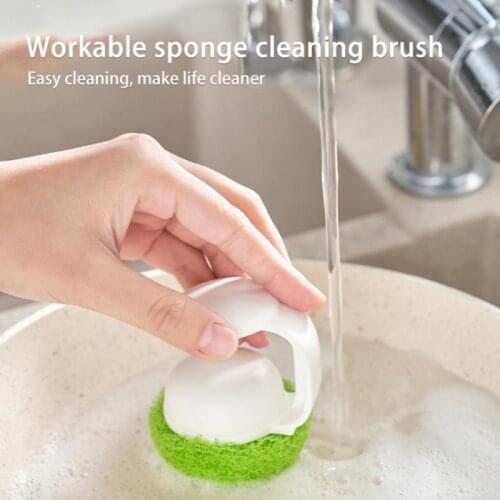 1 Pcs Clean Brush Sponge Bathroom Handy Sponge Eraser Bath Brush Tiles Brush Wash Pot Dish Cleaning Tools Kitchen Accessories