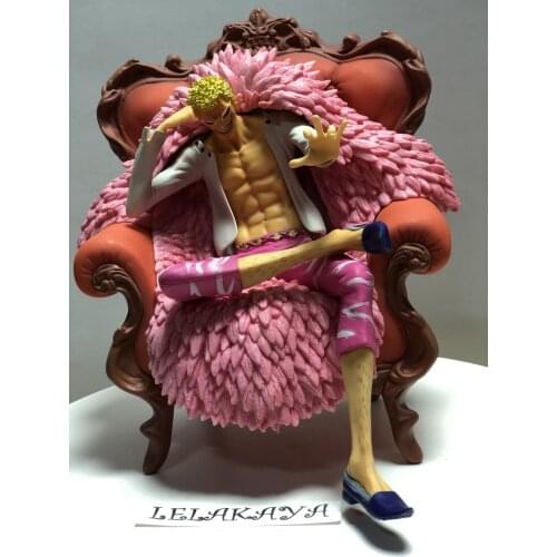 1PCS Japanese Anime One Piece GK Donquixote Doflamingo Sitting position Statue Ver. 1/7 scale PVC action figure Model toys Doll