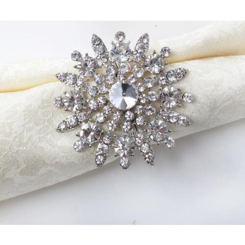 10pcs/lot Rhinestone Napkin Ring Serviette Holder Napkin buckle for Wedding Party Decoration