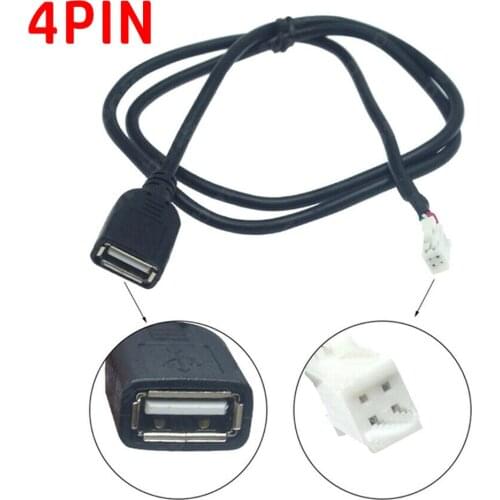2pcs Car USB Cable Adapter 4Pin & 6Pin 75CM For Android Stereo Quality