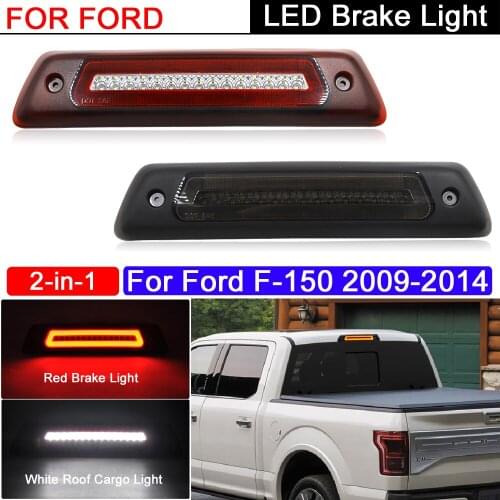 2-in-1 LED Rear High Red LED Brake Stop Lamp With White Roof Cargo Lights For Ford F-150 2009 2010 2011 2012 2013 2014