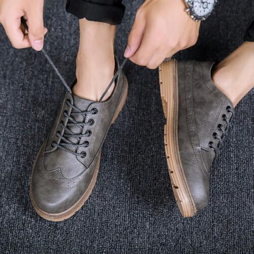 2019 Autumn New Casual Shoes Mens Leather Flats Lace-Up Shoes Simple Stylish Male Shoes Oxford Shoes For Men K3-51