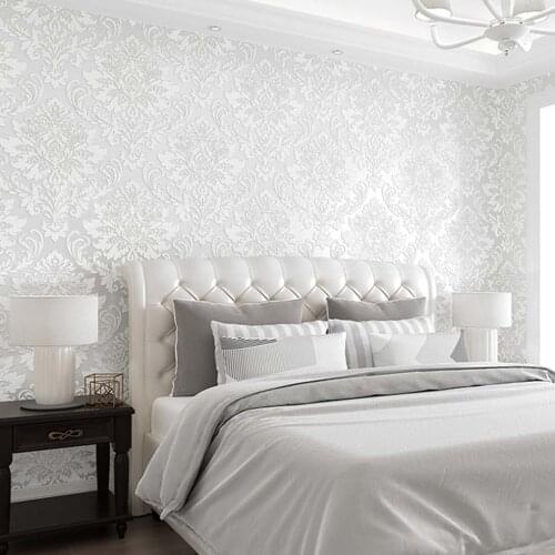 2021 European style non-woven wallpaper 3D embossed bedroom living room wallpaper TV wall background wallpaper