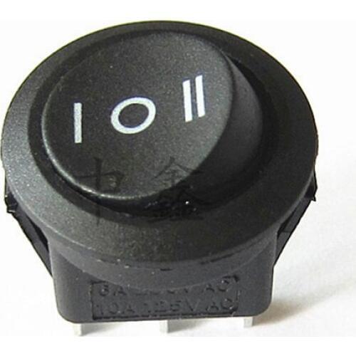 5Pcs 20mm Diameter Small Round Boat Rocker Switches Mini Round Black 3 Pin ON-OFF-ON Rocker Switch 6A 250V 10A 125V