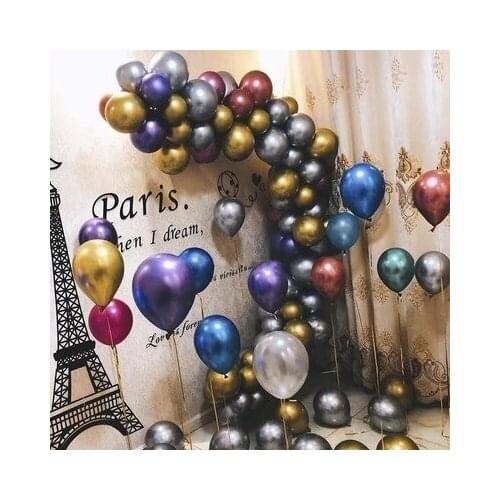 50pcs 12inch Gold Silver Black Metal Latex Balloons Wedding Decorations Matte Helium Globos Birthday Party Decoration Adult