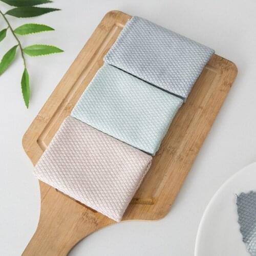 6pcs Anti-grease Wiping Rags Kitchen Efficient Super Absorbent Microfiber Cleaning Cloth Home Washing Dish Kitchen Cleaning Towe