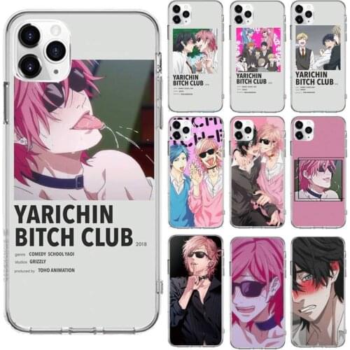 Anime Yarichin bitch Club DIY Phone Case Transparent for iPhone 6 7 8 11 12 s mini pro X XS XR MAX Plus cover funda shell