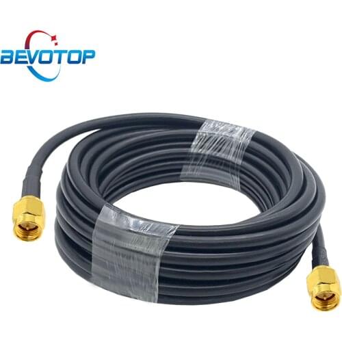 BEVOTOP LMR195 Cable SMA Male to SMA Male Plug LMR-195 50-3 50ohm RF Coaxial Cable Adapter WiFi Antenna Extension Cord Pigtail