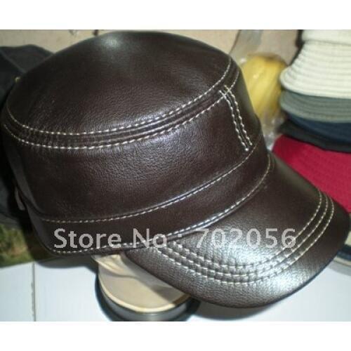 Goat Leather Baseball CAP With Adjustable Strap Stylish Hat Ear Warmer #2268
