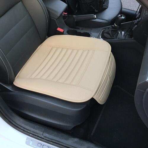 LMoDri Car Seat Cover Front Car Interior Seat Cushion Pad Four Seasons Breathable Wearable resistant Leather Bamboo 1 Piece