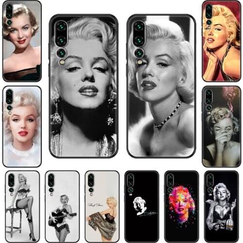 Marilyn Monroe Phone case For Huawei P 8 10 20 30 Smart Plus 2019 Z Lite Pro 2017 2019 black soft coque tpu cover 3D Etui