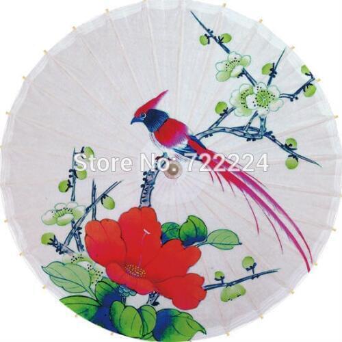 Dia 84cm rainy parasol oilpaper umbrella chinese handmade craft flowers with bird dance props waterporrf props women umbrella