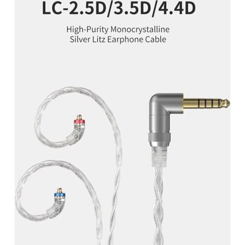 FIIO LC-2.5D LC-3.5D LC-4.4D MMCX Plug High-Purity Monocrystalline Stering Silver Litz earphone upgrade cable