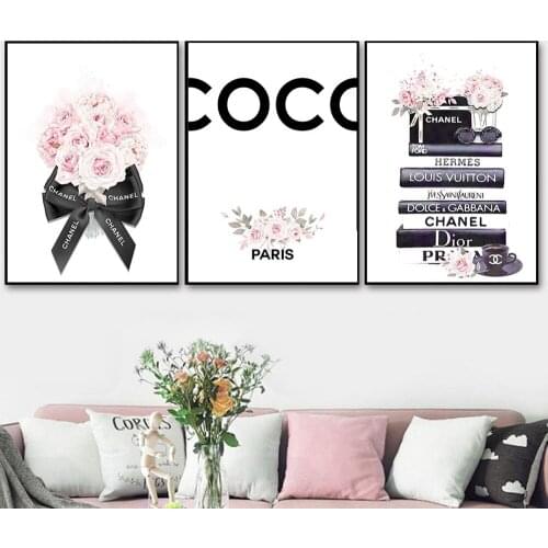 Coconut Scent Canvas Painting Fashion Book Makeup Poster Print Wall Art Painting Modern Girl and Wife Room Decor
