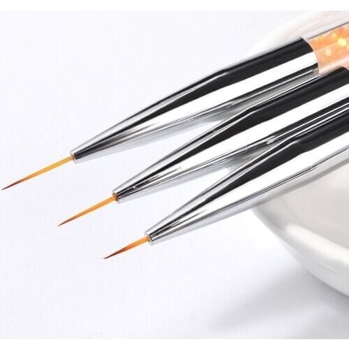 3pcs/Set Nail Art Brush Acrylic Drawing Painting Liner Brush 3D DIY Tips Beauty Manicure Pens T0521