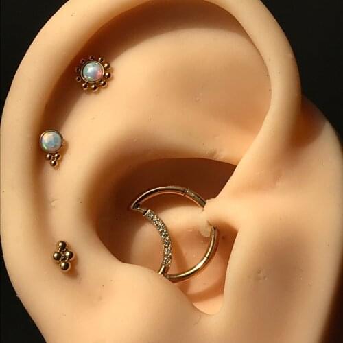 4Pc/Lot Moon Septum Clicker Piercing Rings 16G Internal Thread Opal Helix Tragus Daith Cartilage Labret Lip Sexy Body Jewelry