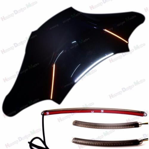 Smoked LED Faring 1X Daytime Running+2X Turn Signal Lights For Harley Street Glide FLHX FLHT Parts