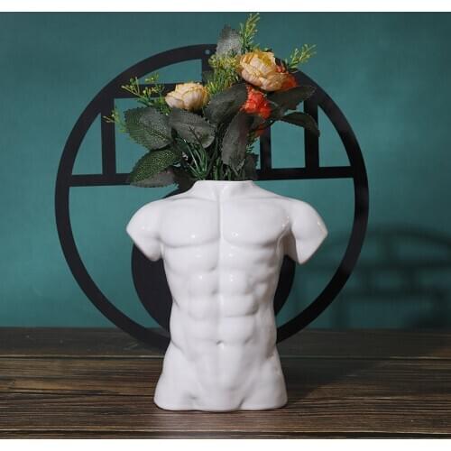Creative Ceramic Body Abstract Art Vase Nude Male Female Sculpture Crafts Living Room Desktop Decor Flower Arrangement Container