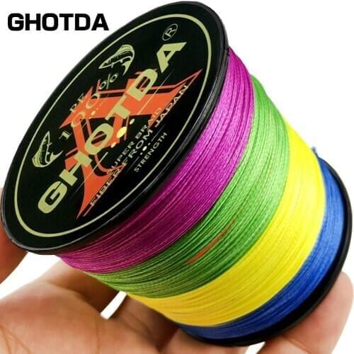 GHOTDA 4 Strands 300M Japanese Braided Fishing Line Fishing Carp Multifilament Fishing Line Fishing Accessories Line PE 10-120LB