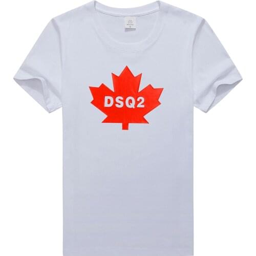 DSQ2 summer Fashion 100% cotton DSQ2 Letters Mens womens T-shirt casual O-Neck T-shirt short sleeve tees Maple leaf T-shirt