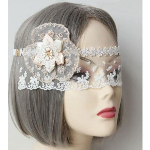 Pretty White Flower Lace Veil Cover Bride Fashion Accessory