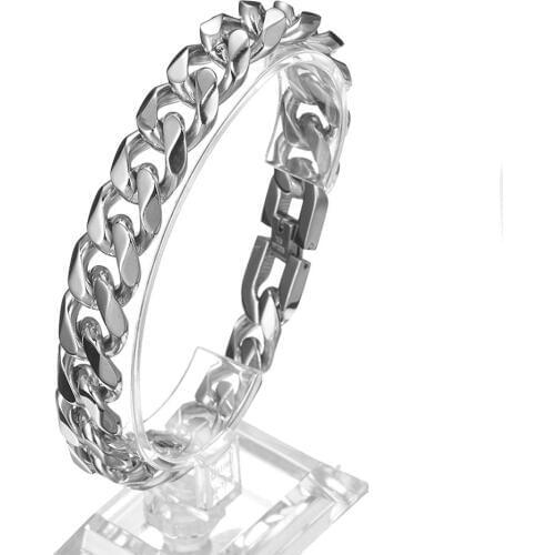 Fashion Bracelet for Men Women Curb Cuban Link Chain 15mm Stainless Steel Mens Womens Bracelets Chains Jewelry