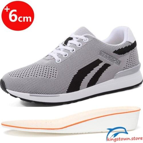 Men Heightening Shoes Elevator Shoes Height Increase Shoes Height Increase Insole 6CM Man Sneakers Sport Black Shoes