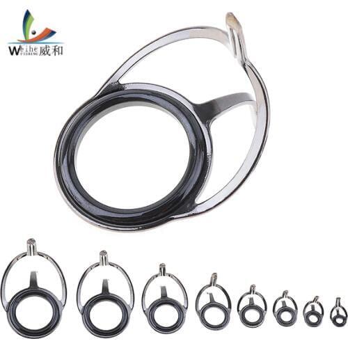 8pcs/lot Mixed Size Double Leg Fishing Rod Guide Set Oval Fishing Rod Tip Top Eyes Ring Line Rings Pole Repair Kit