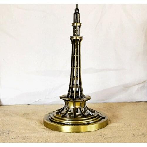 New 24cm Metal Crafts Bronze Pakistan Tower Model Gifts Office Home Ornaments Architectural Sculpture Building Model