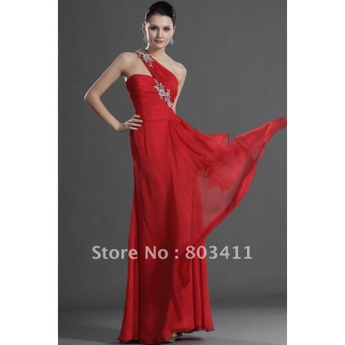 Free Shipping New Arrival Stylish One Shoulder Floor Length Evening Dress