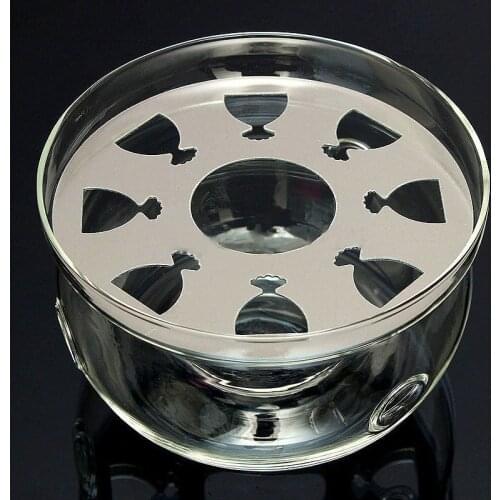 New Clear Glass Heat-Resisting Round Teapot Warmer Heater Base Candle Holder JW