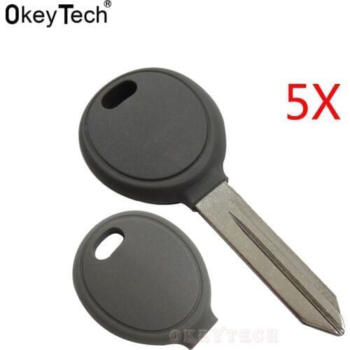 OkeyTech 5pcs/lot Transponder Chip Replacement Uncut Blank Key Cover Car Key Case Shell for Chrysler Dodge Jeep