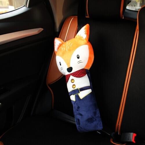 CDCOTN Cute Cartoon Plush Seatbelt Pillow Car Seat Belt Shoulder Pads Protecting Cover Auto Safety Belt For Children Kids Baby