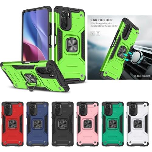 Shockproof Case For Xiaomi Poco F2 K30 Pro Mi 11 F3 X3 Note 10 5G Premium Protective Ring Armour Phone Case with Kickstand