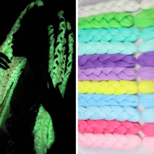 Luxury For Braiding 24inch 100g glowing synthetic jumbo braids shining hair in the darkness soft braiding hair extensions