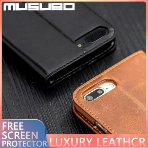 MUSUBO Luxury For iPhone SE 2020 Leather Case Cover Phone Holster SE 2 For iPhone 12 Pro Max XR 11 Fundas Full Shockproof Magnet