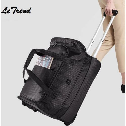 New Rolling Luggage 24 inch Extensible Backpack Travel Bag Casters Trolley Carry On Wheels Women Waterproof Multi-function Bag