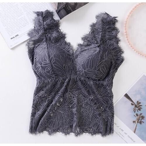 Sexy Lace Bras Lingeries Women Wrapped Chest Bralette Beauty Back Lace Tank Tops Underwear