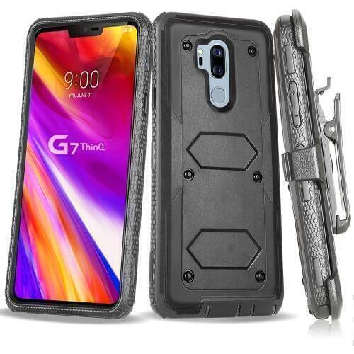 Heavy Duty Hybrid Rugged Case For LG G7 ThinQ / LG G8 ThinQ Shockproof Hard Fundas With Belt Clip Holster Cover
