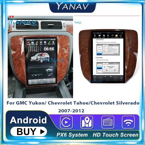 Tesla Head Uint Android 9.0 Car GPS Navigation For GMC Yukon/ Chevrolet Tahoe/Chevrolet Silverado 2007-2012 Car Radio Carplay