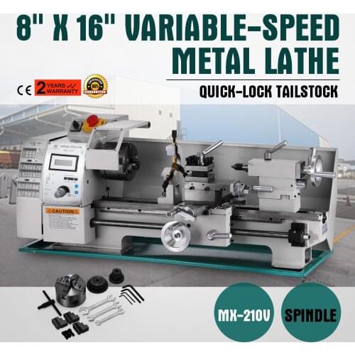 750W Metal Lathe 8x16 Inch 2500RPM Mini Bench Lathe Variable Spindle Speed Lathe Machine For Mini Precision Parts Processing Lat