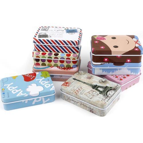 1pc 25x65x90mm Tin Metal Box Case Storage Organizer for Jewelry Kids Toy Candy Coin Gift Box Jewelry Packaging Display