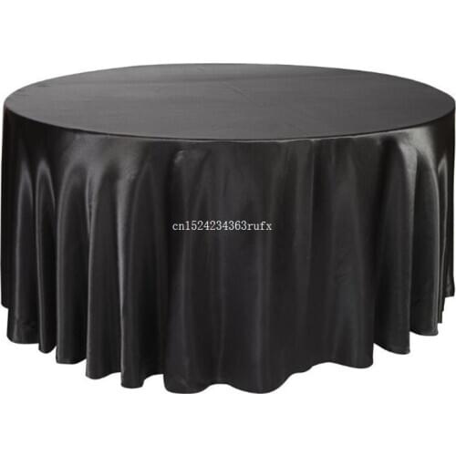 10pcs 275cm Round Satin Tablecloth Table Cover for Wedding Party Table Cloth Restaurant Banquet Decorations