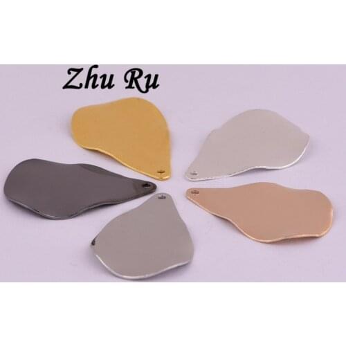 20pcs ZHU RU 25*16.5mm Wavy water drops Surface uneven design copper Charms Fit Gift Fine Supplies for jewelry materials